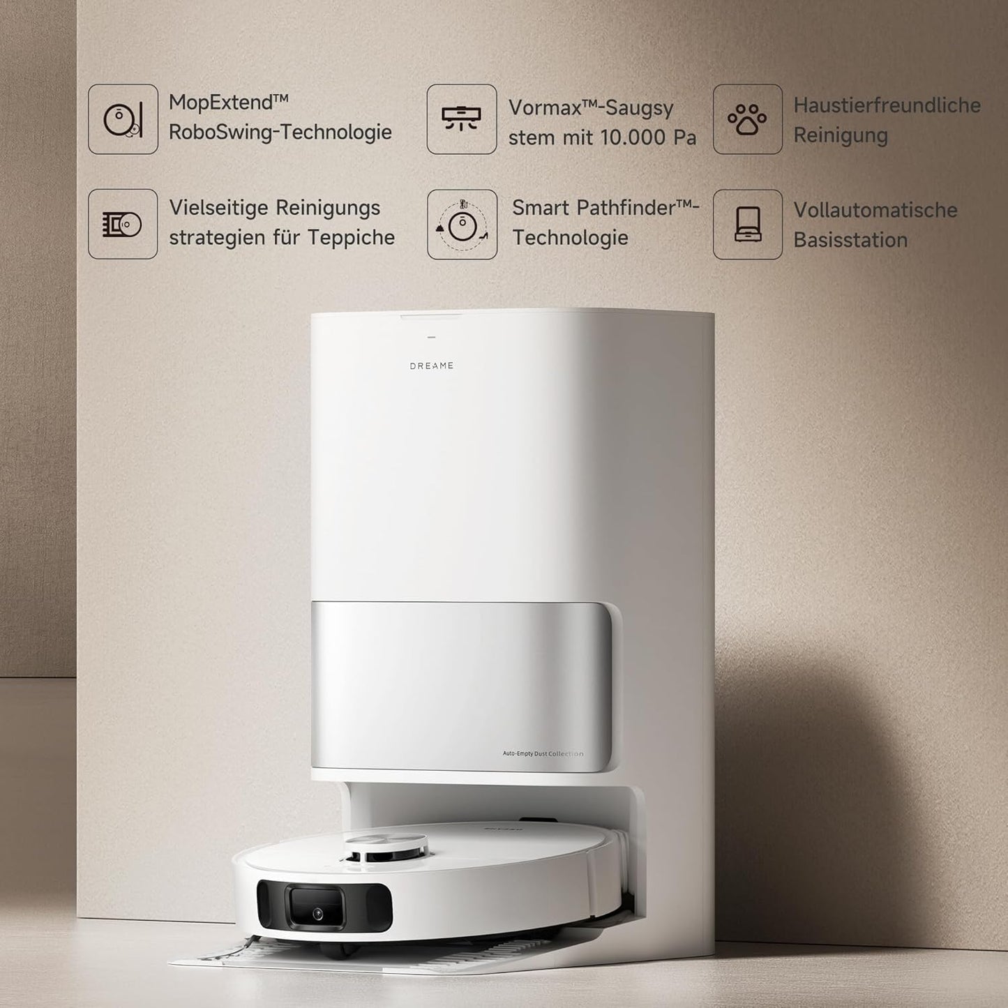 dreame L10s Ultra Gen 2 Saugroboter mit Wischfunktion,MopExtend™ RoboSwing-Technologie, 10.000 Pa Vormax™-Saugkraft, Haustiermodus, vollautomatischer Basisstation,vielseitiger Teppichreinigung