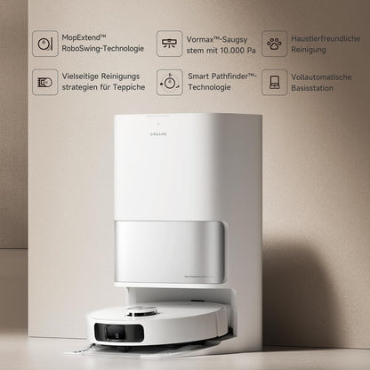 dreame L10s Ultra Gen 2 Saugroboter mit Wischfunktion,MopExtend™ RoboSwing-Technologie, 10.000 Pa Vormax™-Saugkraft, Haustiermodus, vollautomatischer Basisstation,vielseitiger Teppichreinigung