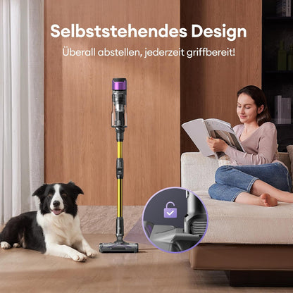 Ultenic U20 Akku Staubsauger, 55000Pa/ 600W/60Min Staubsauger Kabellos Mit Selbststehendes Design, Flexibles Biegegelenk, GreenEye-Technologie, Anti-Tangle Bodenbürste für Hartböden Teppiche Tierhaare