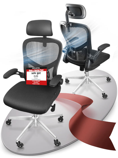 CLOUVOU CleverSeat Bürostuhl Ergonomisch [TESTSIEGER] Schreibtischstuhl 100% individuell einstellbar | Büro Stuhl & Gaming Stuhl | Computerstuhl Home Office Chair Ergonomic | Drehstuhl 150 kg