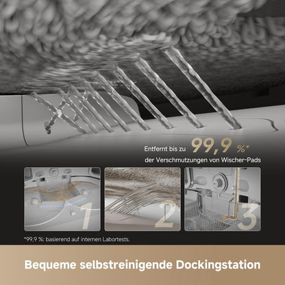 dreame L50 Pro Ultra Saug- und Wischroboter mit automatischer Entleerung und selbstständiger Reinigung des Wischmopps, intelligenter Hindernisvermeidung und 360°-Navigation, 19.500 Pa Saugleistung