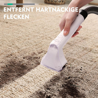 HAUSHOF Waschsauger Teppichreiniger, StainZapper Fleckenreiniger für Teppich mit Reinigungsmittel, Sofa, Vorleger, Polster, Treppen, Auto, 28,5cm X 15cm X 26,5cm, 400W, Weiß/Grau
